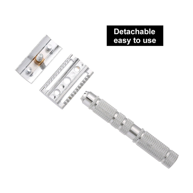 Metal Classic Double Edge Safety Razor w/ Blade Portable Shavers (ZR2194) Newly