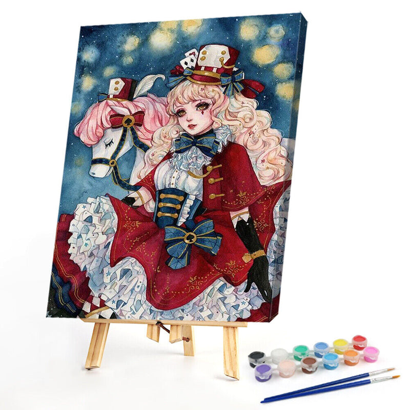 Magic Girl Oil Paint By Numbers Kits DIY Handpainted on Canvas Wall Arts