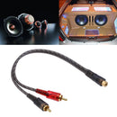 5pc 27cm 1 RCA Female to 2 RCA Male Splitter Cable for Car Audio System