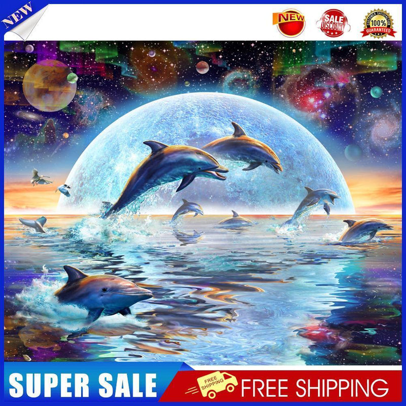Dolphin Canvas Paint By Numbers Oil Hand Painted Home Decorations (S73)