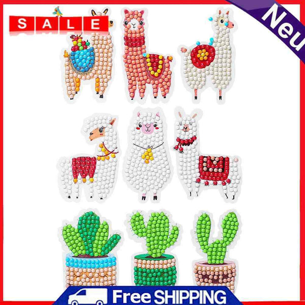 1 Set Camel Cactus Shape DIY Diamond Painting Stickers Cup Phone Book Decor Gift