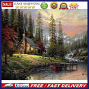 DIY Hut House Cross Stitch Full Embroidery Canvas 11CT Counted Home Wall Deco