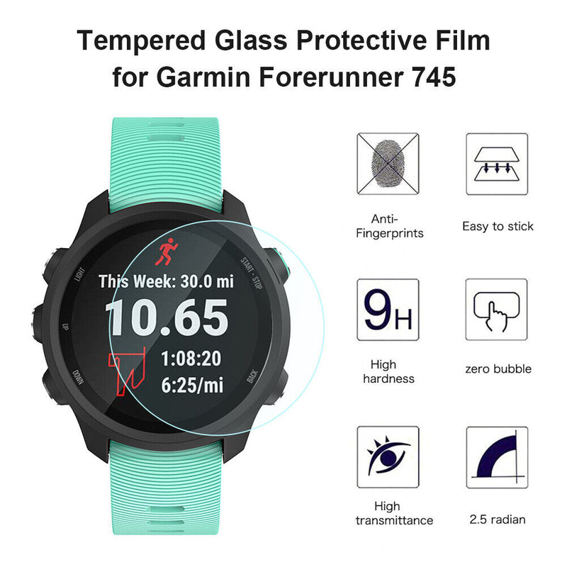 2pcs Smart Watch Tempered Glass Screen Protector Film for Garmin Forerunner 745