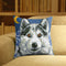 6CT Pillow Cover Kits Stamped DIY Husky Dog Embroidery Cross Stitch Pillowcase