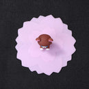 Transparent Cherry Cartoon Silicone Cup Cover Heatproof Reusable Lid (Bear)