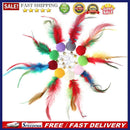 10pcs Feather Teasing Toys Cat Pompom Ball Pet Teaser Bell Sound Interactiv