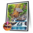 5D Diamond Painting Kit House Waterfall Full Round Drill Rhinestone DIY Art