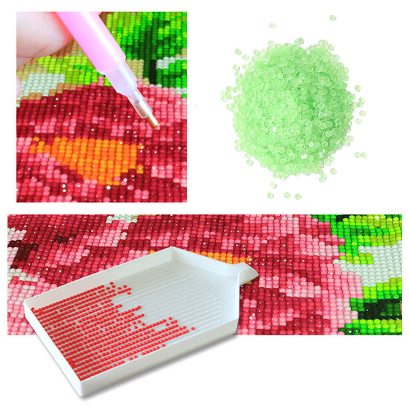 15g/Bag DIY Luminous Round Rhinestones Kit for Diamond Painting (Green) Newly