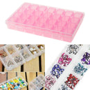 28 Slots Storage Box Nail Art Rhinestone Jewelry Display Case (Pink)