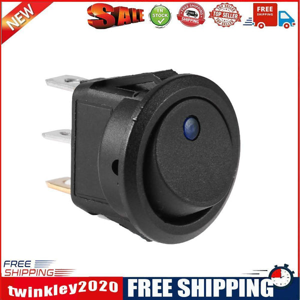 10pcs Car Auto Boat On Off Round Dot LED Rocker Toggle Switch(Blue)