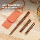 Wooden Folding Chopsticks Outdoor Camping Picnic Portable Tableware (A) Newly