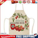 Kitchen Linen Apron Strawberry Print Home Restaurant Cooking Baking Bibs