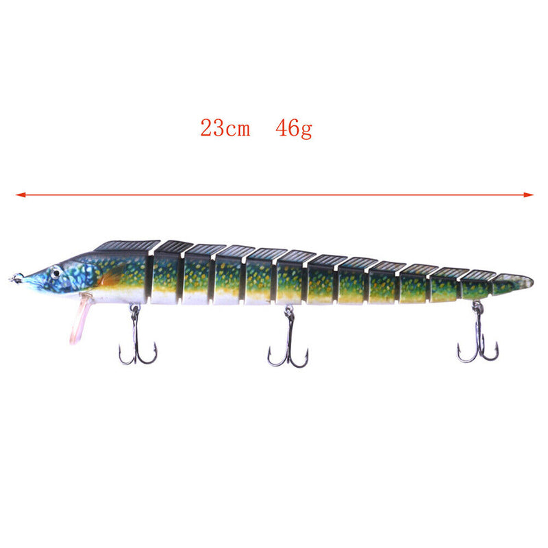 23cm 46g Simulation Fishing Lures Artificial Wobbler 13 Segments Bait (C) Newly