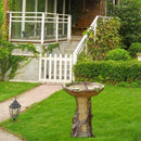 Bird Bath & Feeder Traditional Pedestal Free Standing Outdoor Table Garden S7M9