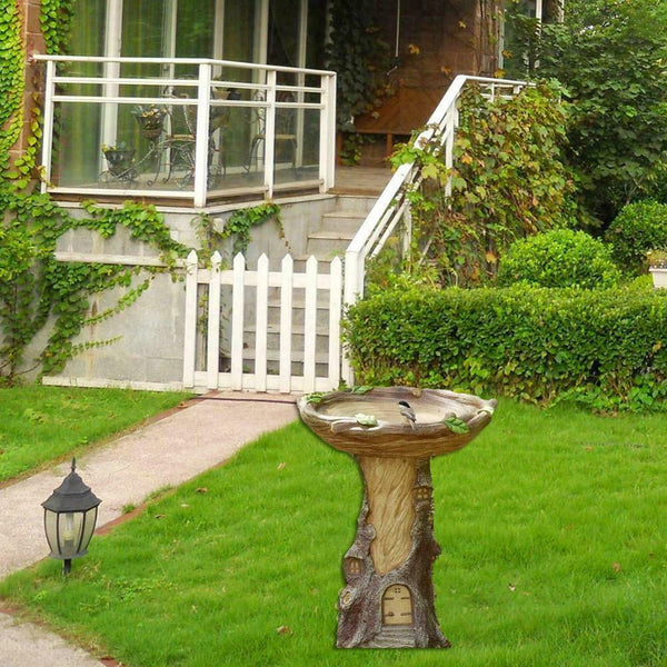 Bird Bath & Feeder Traditional Pedestal Free Standing Outdoor Table Garden S7M9