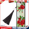 Tassel Red Flowers Leather DIY Special Shaped Diamond Painting Bookmark