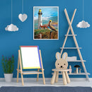 5D Kit DIY lighthouse Round Diamond Painting Mosaic Rhinestone Picture