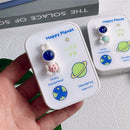 Lens Container Cartoon Lenses Case Astronaut Contact Lens Box Soaking Storage