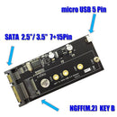 SSD NGFF M.2 to 2.5 inch SATA Converter Adapter Card with Screws USB Cable