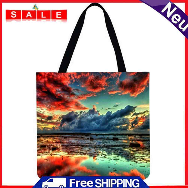 The Dragon Women's Good Colored Sky Printed Shoulder Shopping Bag, Large K