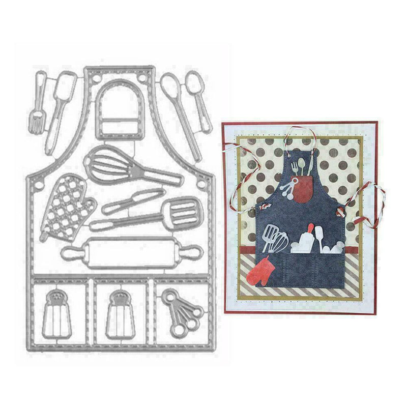 1*Kitchen Apron Cutting Die Stencil Scrapbook Embossing M2L8 Paper W1R4 DIY R2N5