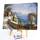 Hand Painted DIY Seaside Corridor Painting By Numbers Kit Canvas Oil Art Picture