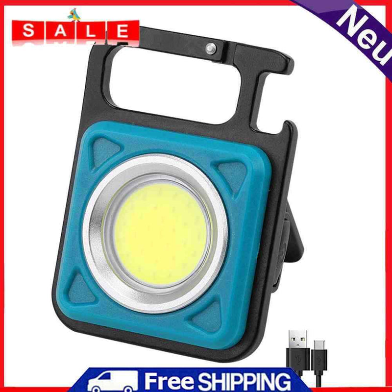 COB Flashlight Portable Magnetic Repair Working Lamp Mini Key Light (Blue)