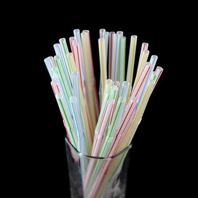 100x Straw Plastic Bendy Colourful Straws Birthday Wedding Summer Drink Party`