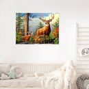 Oil Paint By Numbers Picture DIY Drawing Painting Froest Deer Drawing on Canvas