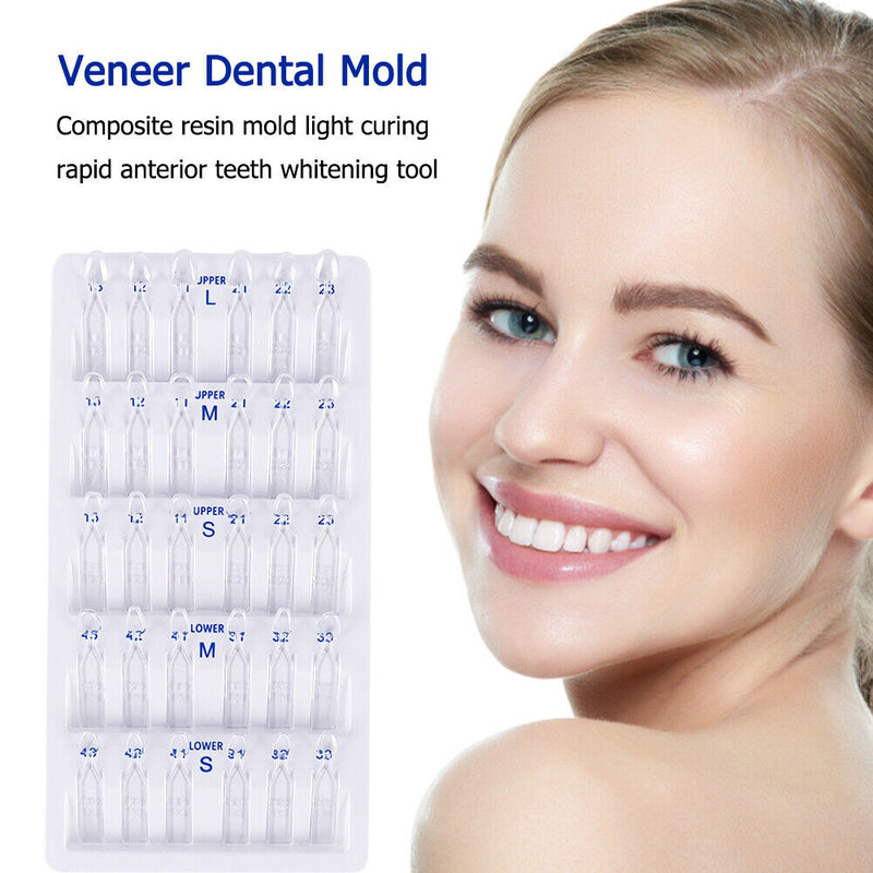 30pcs Dental Veneers Tooth Mould Autoclave Front Teeth Quick Whitening Tools