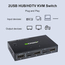 4K HDMI-compatible Switcher USB HUB KVM Switch for Keyboard Mouse Printer