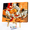 Frameless Painting By Numbers DIY Playing Dogs Picture Craft Home Wall Decor Kit