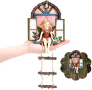 Outdoor Yard Art Ladder Window Door Sculpture Tree Statue Fairy House Hanging