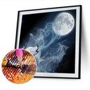 5D Rhinestone Pictures DIY Moon Wolf Full Round Drill Diamond Painting Craft Kit