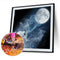 5D Rhinestone Pictures DIY Moon Wolf Full Round Drill Diamond Painting Craft Kit