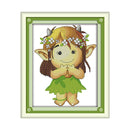 Part Embroidery Wood Elves 2-Strand 14CT Printed Fabric Cross Stitch Needlework