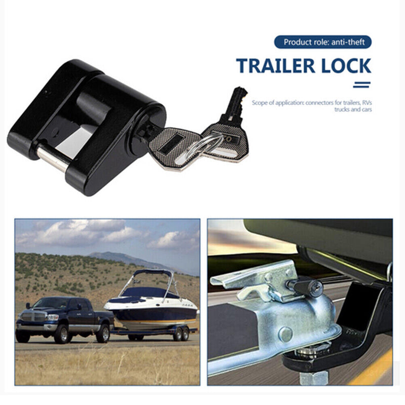 Anti-theft Trailer Hitch Lock Hitch Security Protector Zinc Alloy (Black) Newly