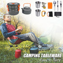 Outdoor Camping Hiking Cookware Cooking Pan+Fry Pan+Kettle+Spoon Fork+Cup+Kni