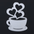 Love Heart Coffee DIY Metal Scrapbook Craft Embroidery Cutting Die Stencils
