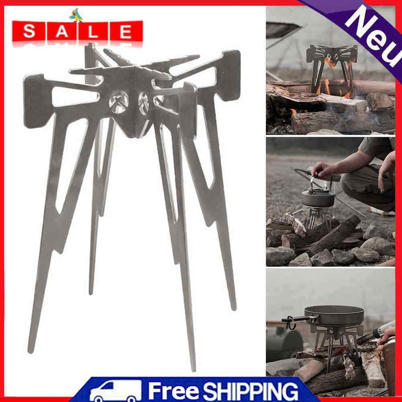 Qvien Camping Stove Stainless Steel Furnace Stove Multifunctional for Picnic BBQ