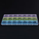 7 Days Weekly Transparent 21 Compartment Lid Tablet Pill Box Holder Case