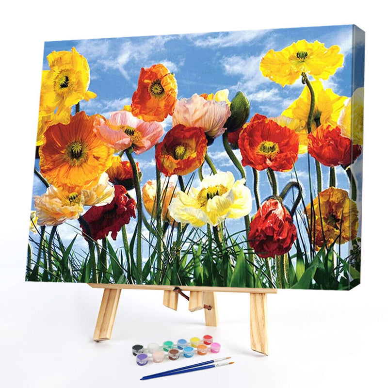 50x40cm Oil Paint By Numbers Beautiful Flower Frameless Picture Kits Home Decor