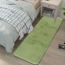 3pcs Fluffy Rugs Anti Slip Doormat Carpet Floor Mat(Green)