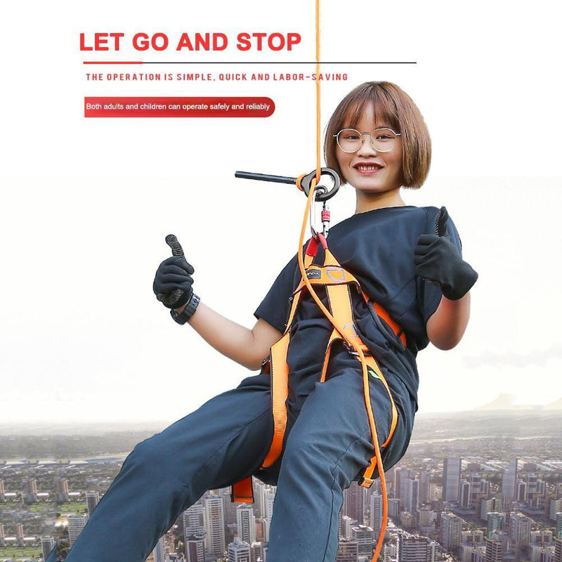 150kg Descender Climbing 9-Ring Downhill Rappelling Equipment (Black)