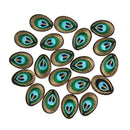 20pcs Peacock Eye Embroidered Cloth Iron On Patch Sew Motif Applique Newly