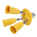 3 in 1 E27 to E27 Lamp Base Socket Splitter LED Light Bulb Holder (Yellow)