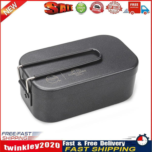 800ml Portable Japanese Aluminum Lunch Bento Box with Folding Handle (A) Newly