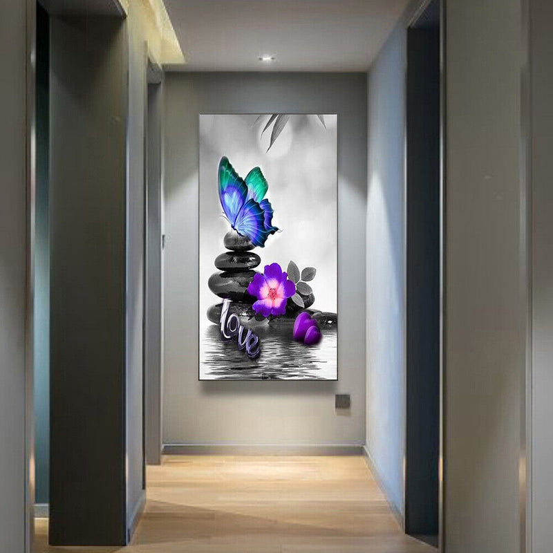 Stone Butterfly Oil Paint By Numbers Canvas Picture DIY Home Decoration Gift