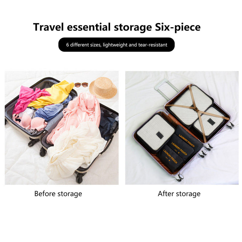 6 Pieces Packing Cubes Multi-functional Clothing Sorting Packages for Suitc