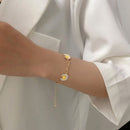 Adjustable Ring Small Daisy Bracelet Cuff Bangles Hand Chain Flowers Bracelet